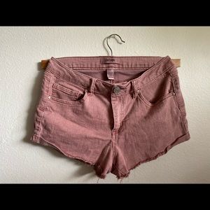 Mauve denim shorts